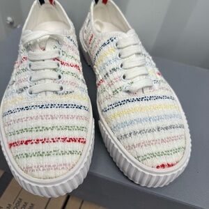 Thom Browne Women’s Heritage Seersucker Tulle Sneakers - 36